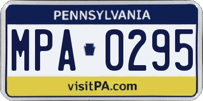 PA license plate MPA0295