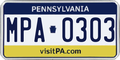 PA license plate MPA0303