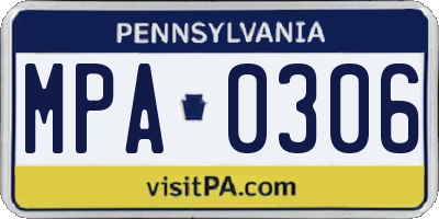 PA license plate MPA0306
