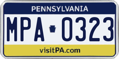 PA license plate MPA0323