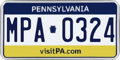 PA license plate MPA0324