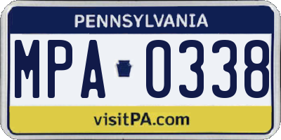 PA license plate MPA0338