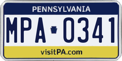 PA license plate MPA0341