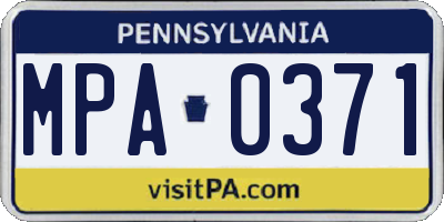 PA license plate MPA0371