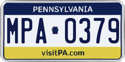 PA license plate MPA0379