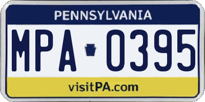 PA license plate MPA0395