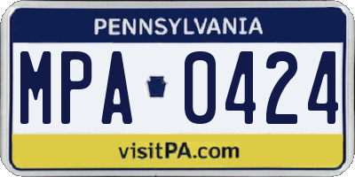 PA license plate MPA0424