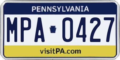 PA license plate MPA0427