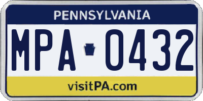 PA license plate MPA0432