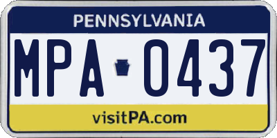 PA license plate MPA0437