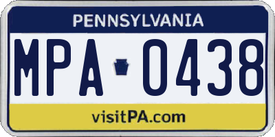 PA license plate MPA0438