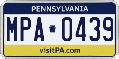 PA license plate MPA0439