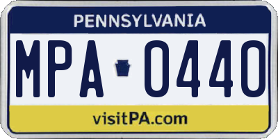 PA license plate MPA0440