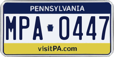 PA license plate MPA0447