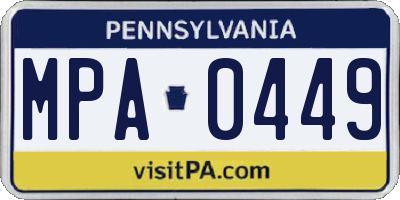 PA license plate MPA0449