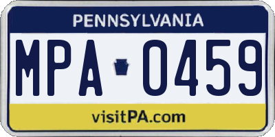 PA license plate MPA0459
