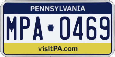 PA license plate MPA0469