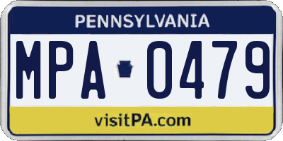 PA license plate MPA0479
