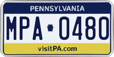 PA license plate MPA0480