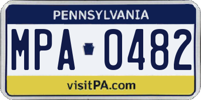 PA license plate MPA0482