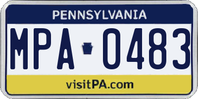 PA license plate MPA0483