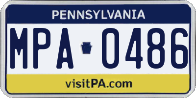 PA license plate MPA0486