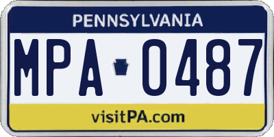 PA license plate MPA0487