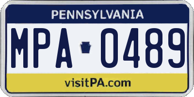 PA license plate MPA0489