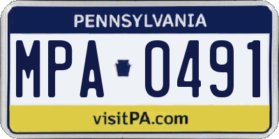 PA license plate MPA0491
