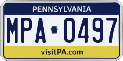 PA license plate MPA0497