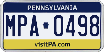 PA license plate MPA0498