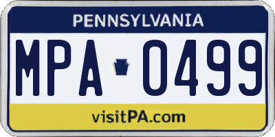 PA license plate MPA0499