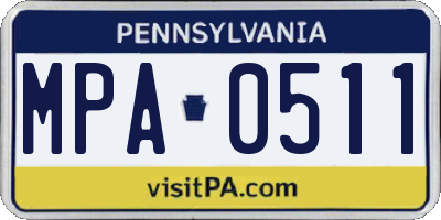 PA license plate MPA0511