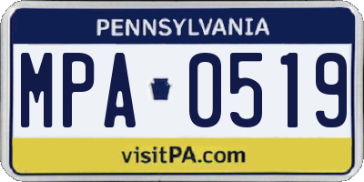 PA license plate MPA0519