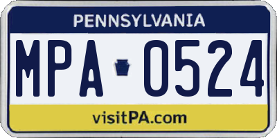 PA license plate MPA0524