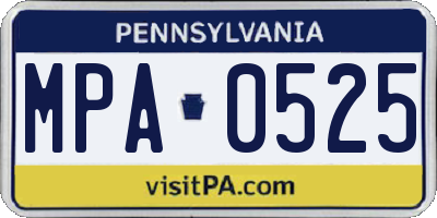 PA license plate MPA0525