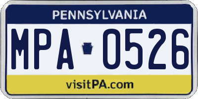PA license plate MPA0526