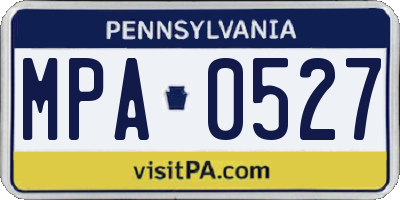 PA license plate MPA0527