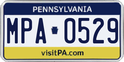 PA license plate MPA0529