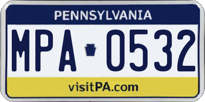 PA license plate MPA0532