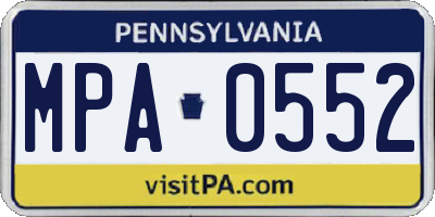 PA license plate MPA0552