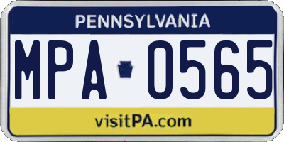 PA license plate MPA0565