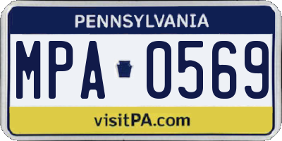 PA license plate MPA0569