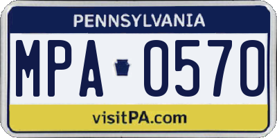 PA license plate MPA0570