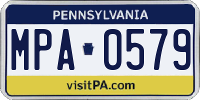 PA license plate MPA0579