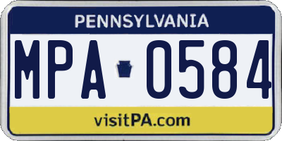 PA license plate MPA0584