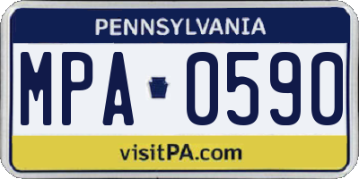 PA license plate MPA0590