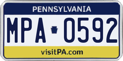 PA license plate MPA0592