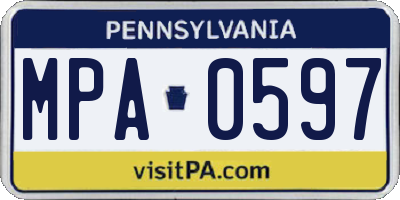 PA license plate MPA0597