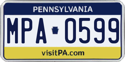 PA license plate MPA0599
